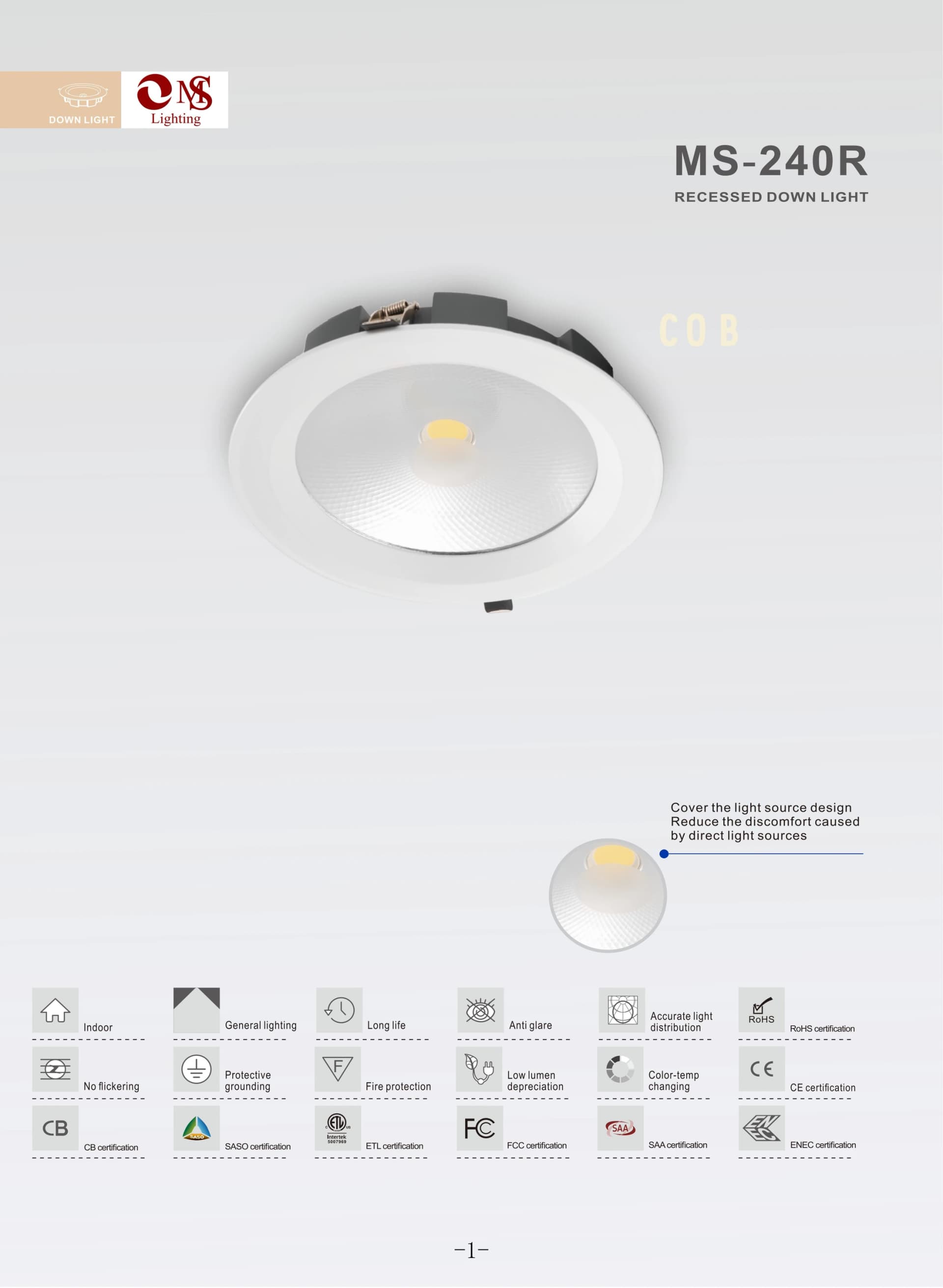 MS-240R Recessed Down Light