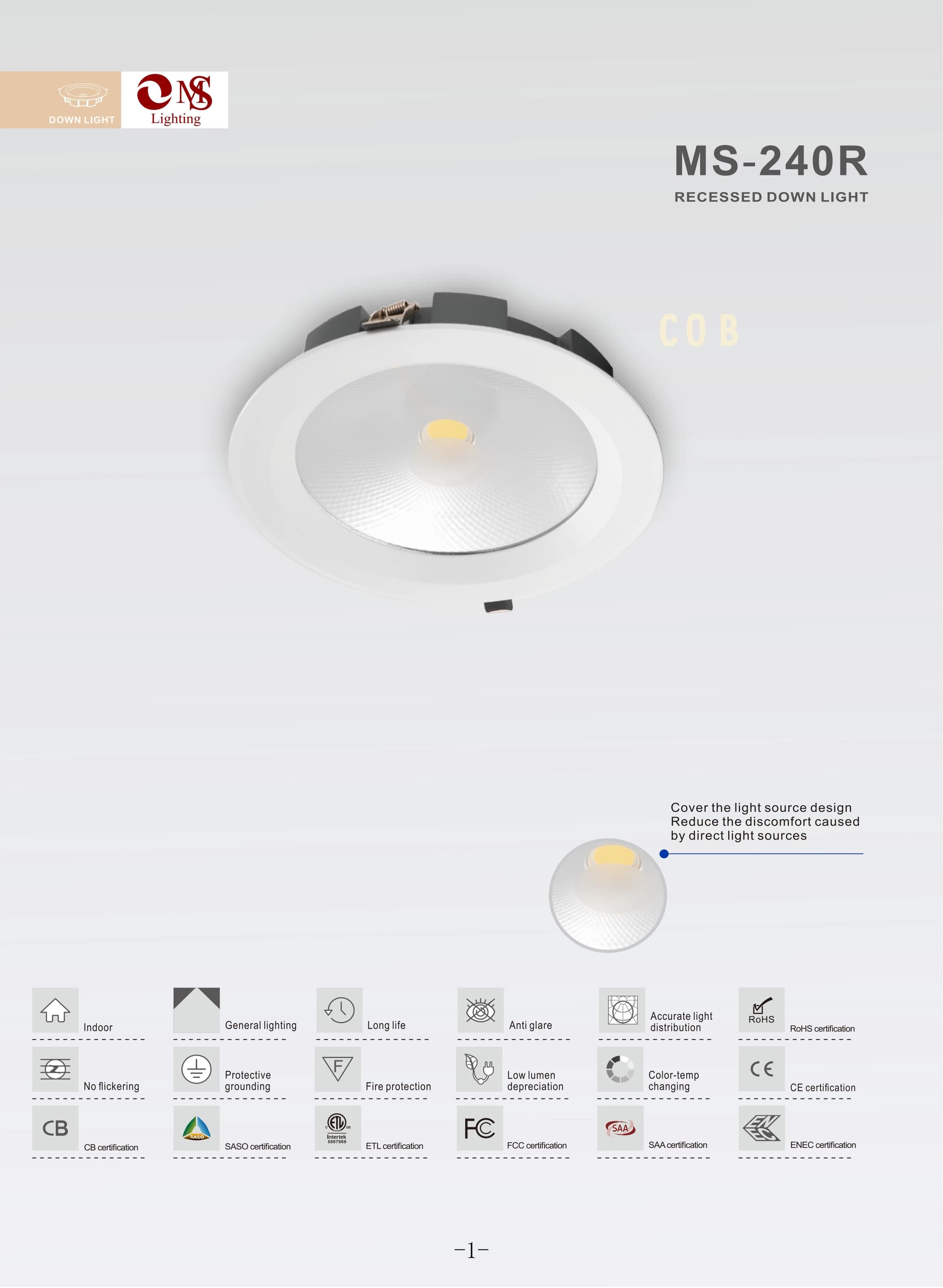 MS-240R Recessed Down Light