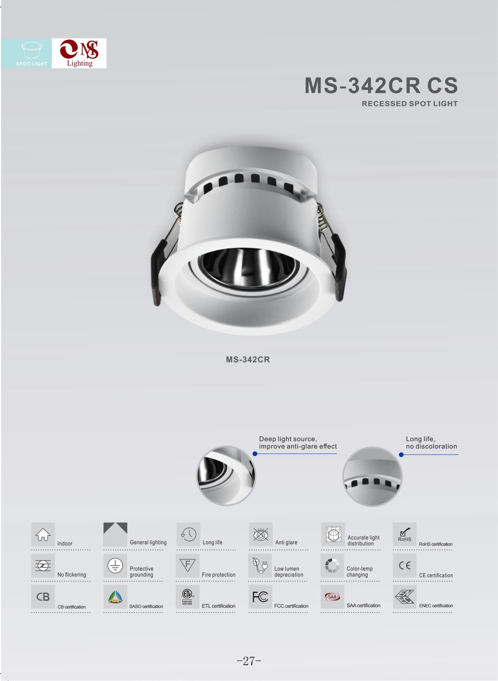 MS-342CR Recessed Spot Light