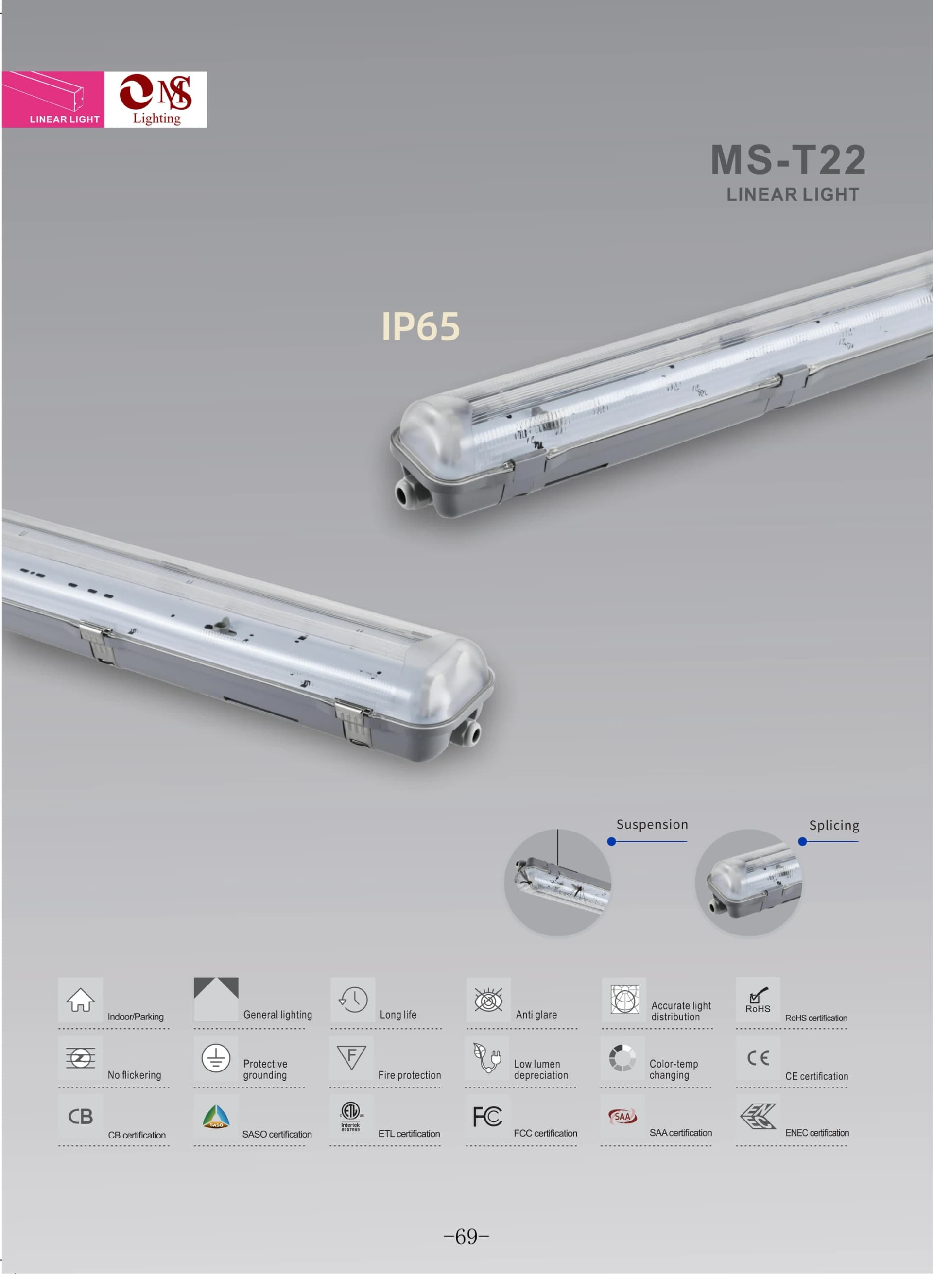 MS-T22 Tri-proof Linear Light